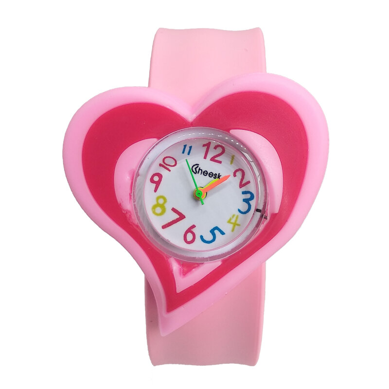 Relojes de silicona suave tipo corazón para niños, pulsera de cuarzo deportiva, informal, flexible, con correa de goma, regalo A9