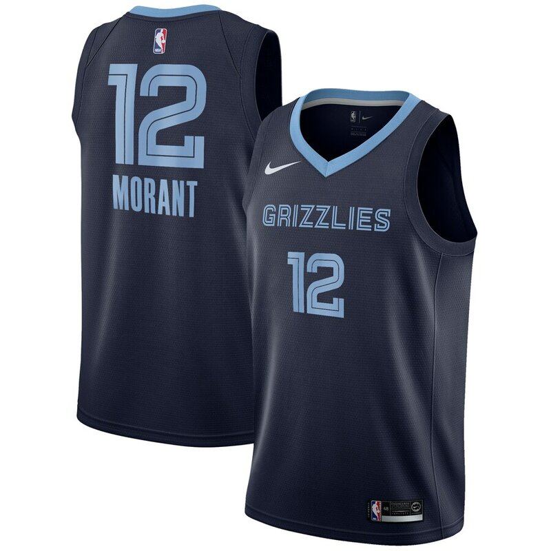 2021 NBA 농구 저지 남자 멤피스 그리즐리 Ja Morant #12 City Edition 저지 블랙