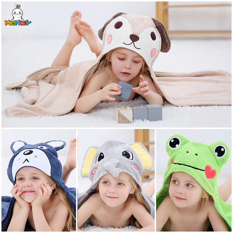 Four seasons children coral fleece bath towel super soft  delicate animal  cute bath towel flannel blanket newborn swaddle set