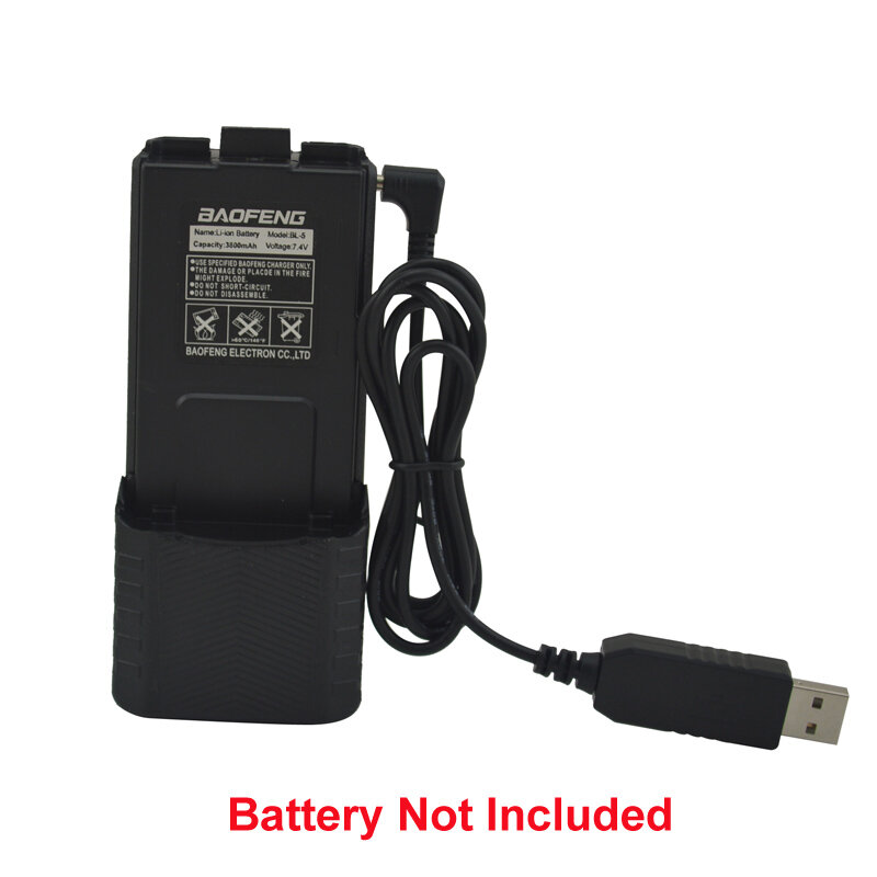 2.5mm 플러그 USB 충전기 케이블 Baofeng UV-5R BL-5L 3800mAh 대용량 배터리