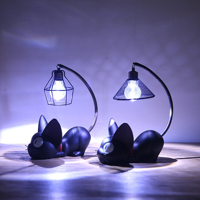 Resina criativa de artesanato mágica gigi adorável luz noturna de gato decoração para casa presente de estudante