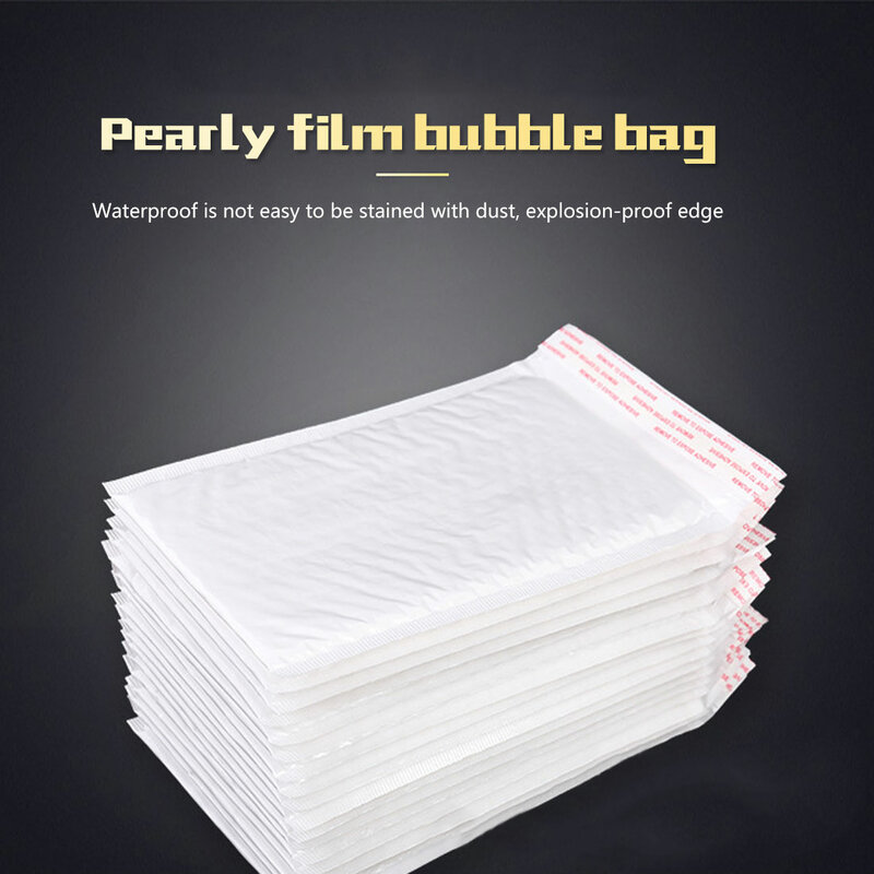 Pérola filme 11*11cm branco 10 pçs impermeável branco bolha envelope sacos de correio anti-choque anti-pressão anti-estática