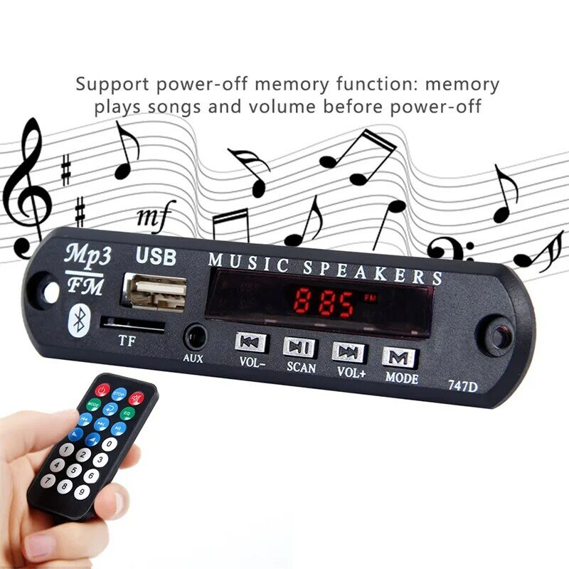 USB TF FM WMA 7V 12V Car Audio Radio Module Bluetooth Wireless MP3 Decoder Board with Remote Control For Car Accessories