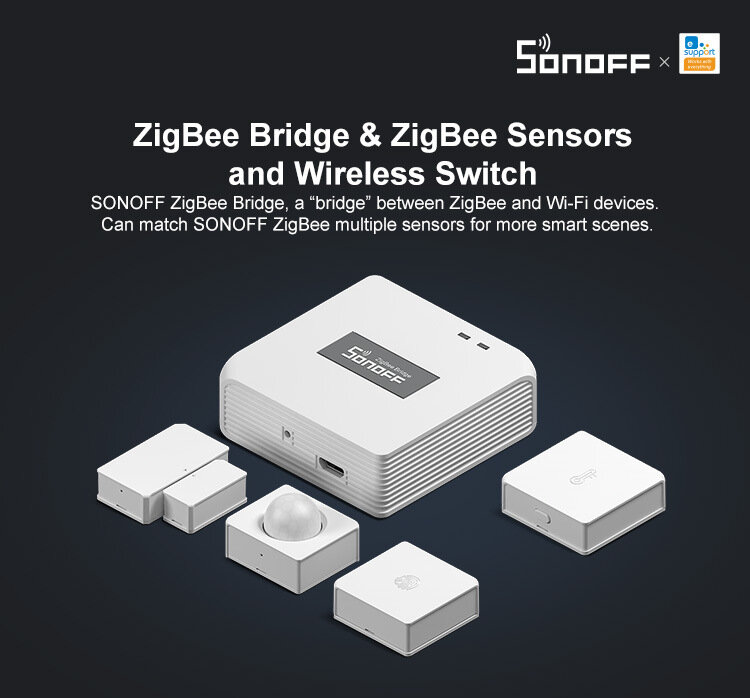 Беспроводной переключатель Zigbee Sonoff, датчик температуры двери Sonoff Zigbee, беспроводной пульт дистанционного управления Alexa Google Home, Голосовое уп...