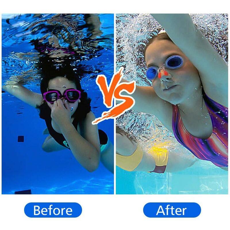 Clipe de nariz de natação e mergulho, clipe de silicone macio multicolorido reutilizável para adultos e crianças, uso como natação e mergulho, 1 peça
