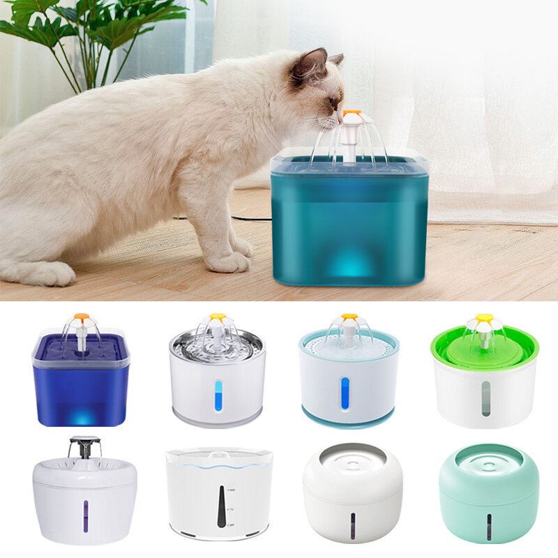 NEUE TY Haustier Katze Wasser Brunnen USB Automatische Katze Wasser Dispenser Feeder Bowl LED Licht Smart Hund Katze Wasser Spender pet