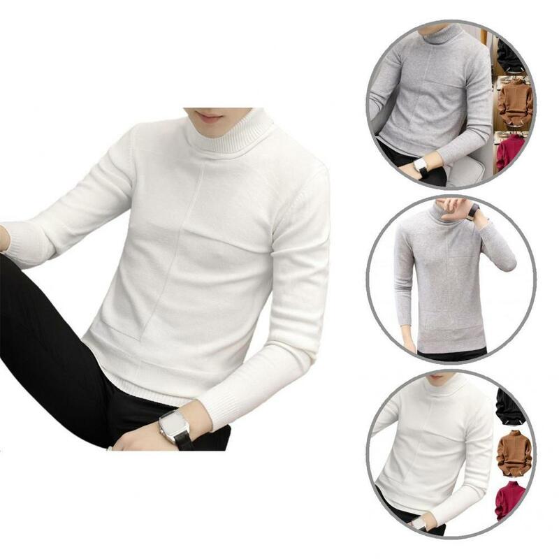 All Match  Unique Creative Tear-resistant Turtleneck Sweater Washable Men Sweater Breathable   for Winter