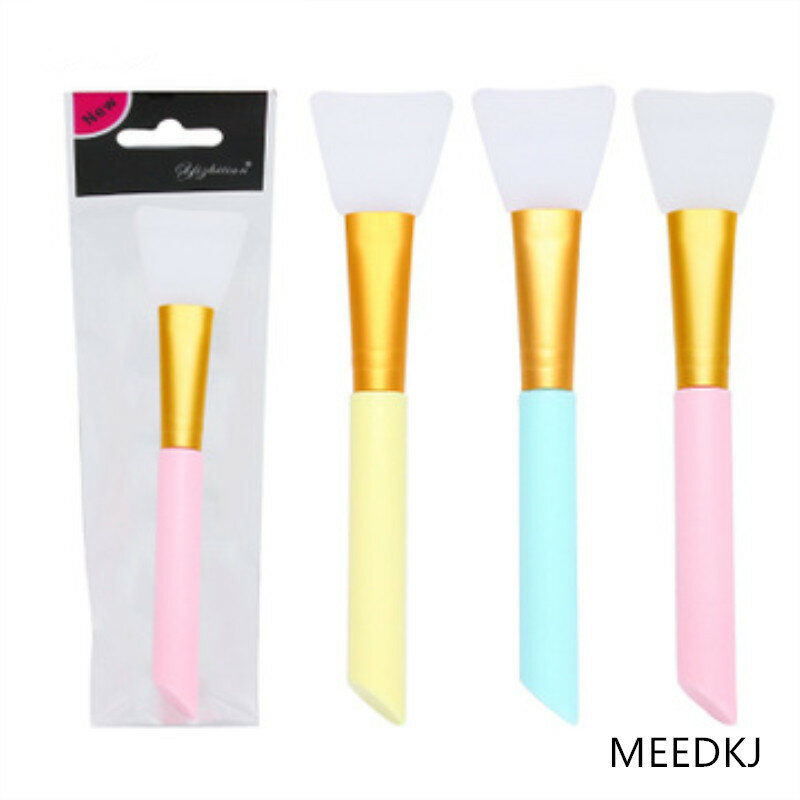 1 soft silicone facial powder fan-shaped makeup brush transparent single mask brush makeup brush DIY soft head mask stick