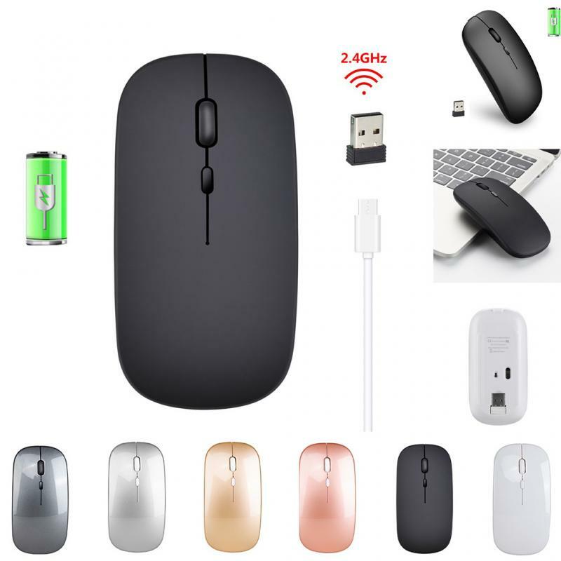 Ratón inalámbrico recargable de 2,4G, Mouse silencioso, ultrafino, para Gamer, oficina, hogar y oficina
