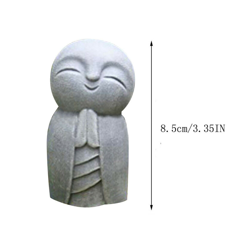 صغيرة الراهب تمثال الزخرفية دائم الراتنج رمادي ليتل جيزو نحت على شكل بوذا ل تزيين الحديقة في الهواء الطلق زخرفة