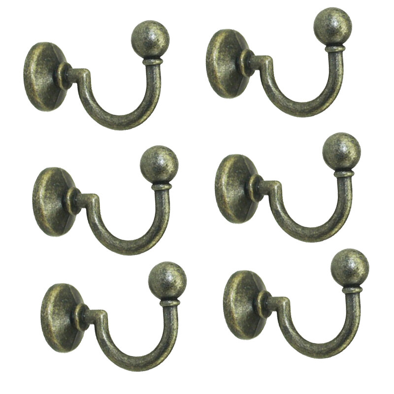 Ganchos de llave única para Colgador montado en la pared, ganchos para bata con tornillos, decoración para el Hogar, baño y cocina, 6 uds.