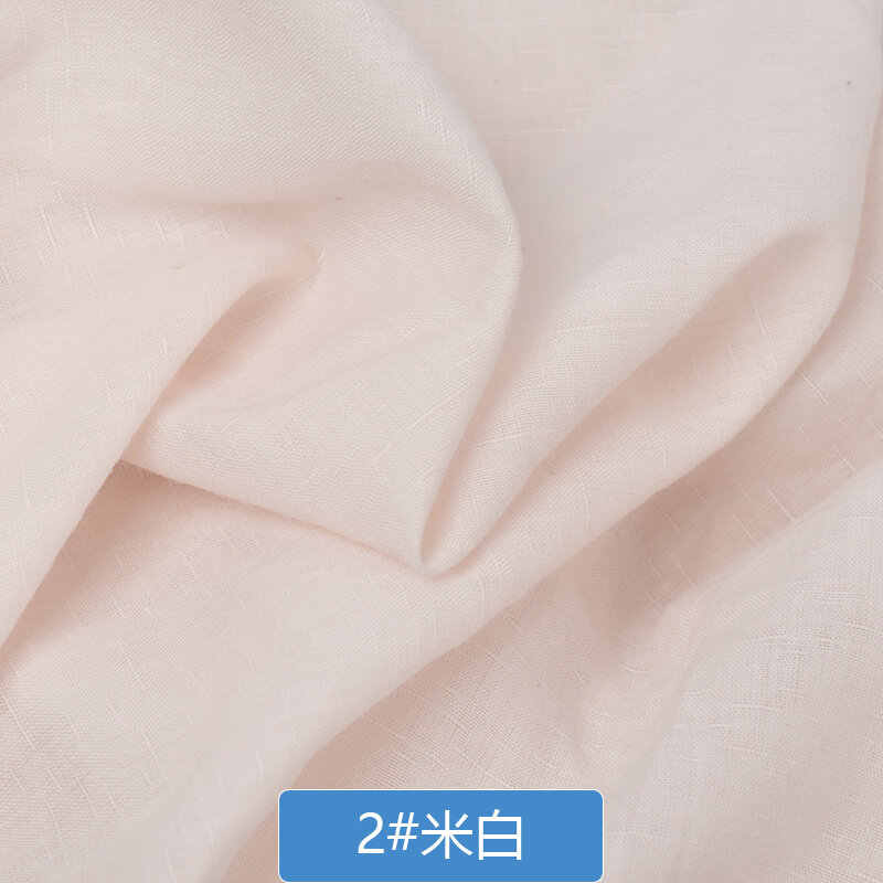 100X140Cm Warna Solid Katun Linen Kain Tipis Buatan Tangan Pakaian Gaun Bambu Slub DIY Gaun Jahit Latar Belakang Bahan Kerajinan