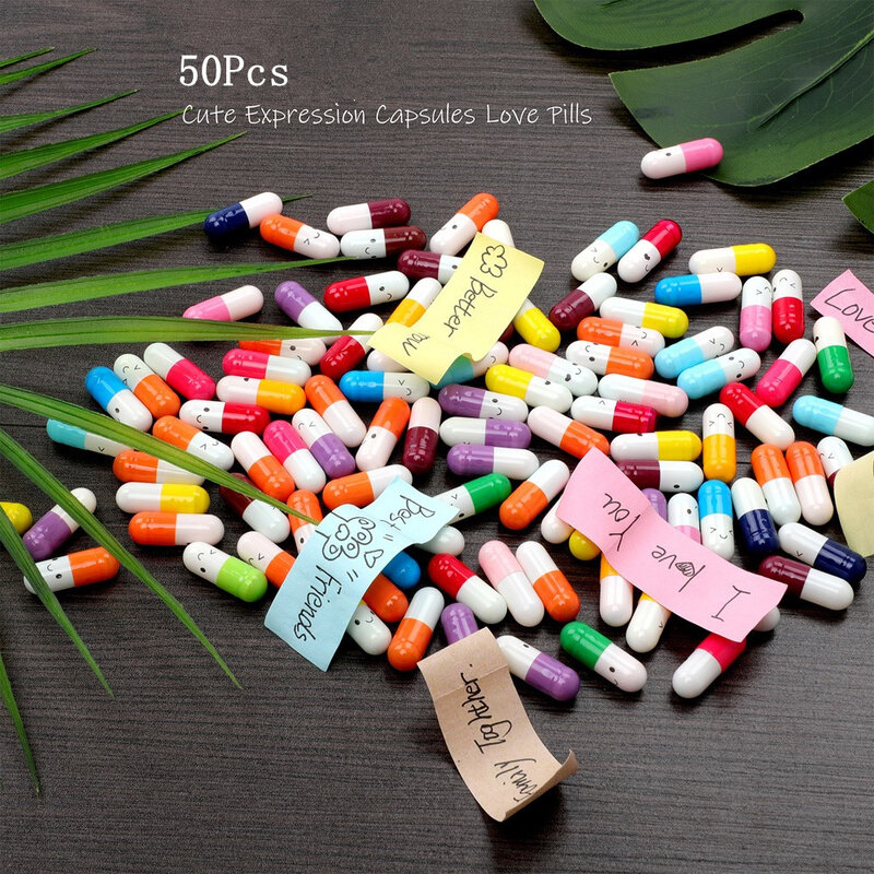 50pcs Expression Message Capsule Party Favors Baby Shower Girlfriend Boyfriend Birthday Surprised Gift Wedding Bridesmaid Gift