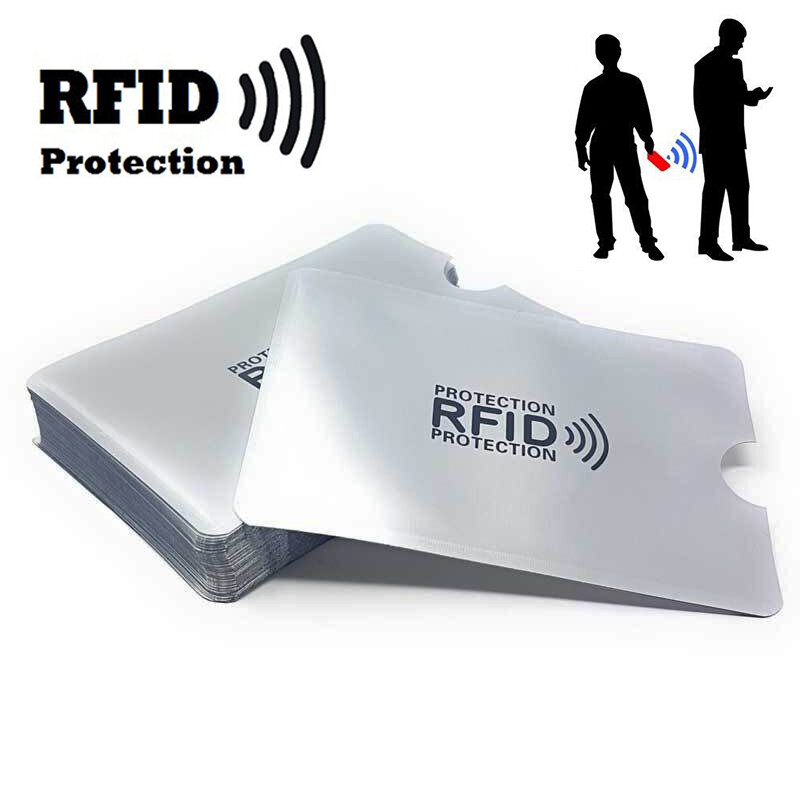 Hot 2pcs/bag Credit Card Protector Secure Sleeve RFID Blocking ID Holder Foil Shield Credit Card Cases