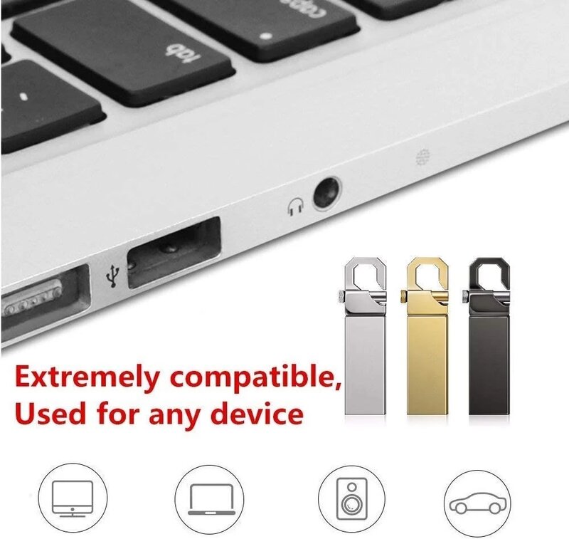 USB Flash Drive Kecepatan Tinggi 32GB-2TB USB 3.0 2TB Disk Penyimpanan Memori Eksternal Stik Gantungan Kunci Mobil Deco