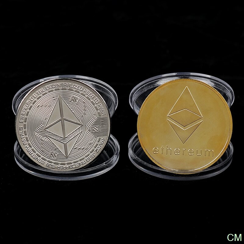 Criativo ethereum moeda lembrança banhado a ouro colecionável grande presente ethereum coleção de arte moeda comemorativa física