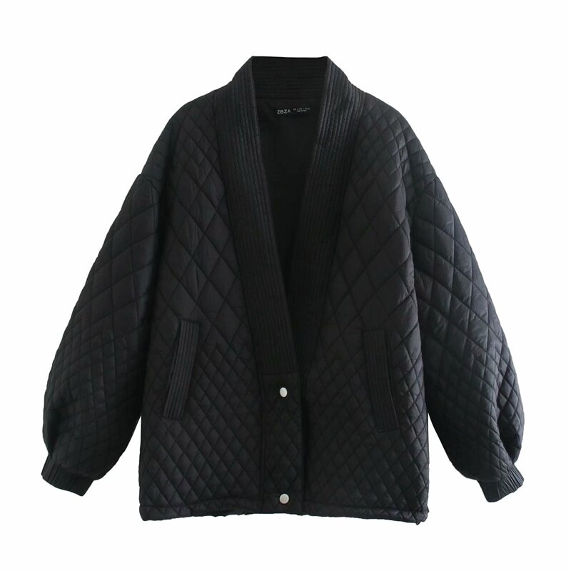2021 moda feminina decote em v moderno xadrez de manga comprida solto perfil jaqueta de algodão feminino outerwear chiques topos