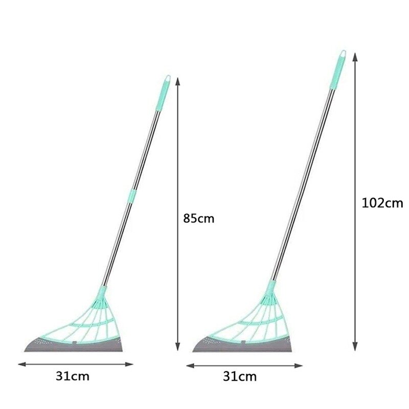 2-In-1 Sweeper Push Multi-Function ฝุ่นไม้กวาด Wiper Squeegee สำหรับทำความสะอาดพื้น