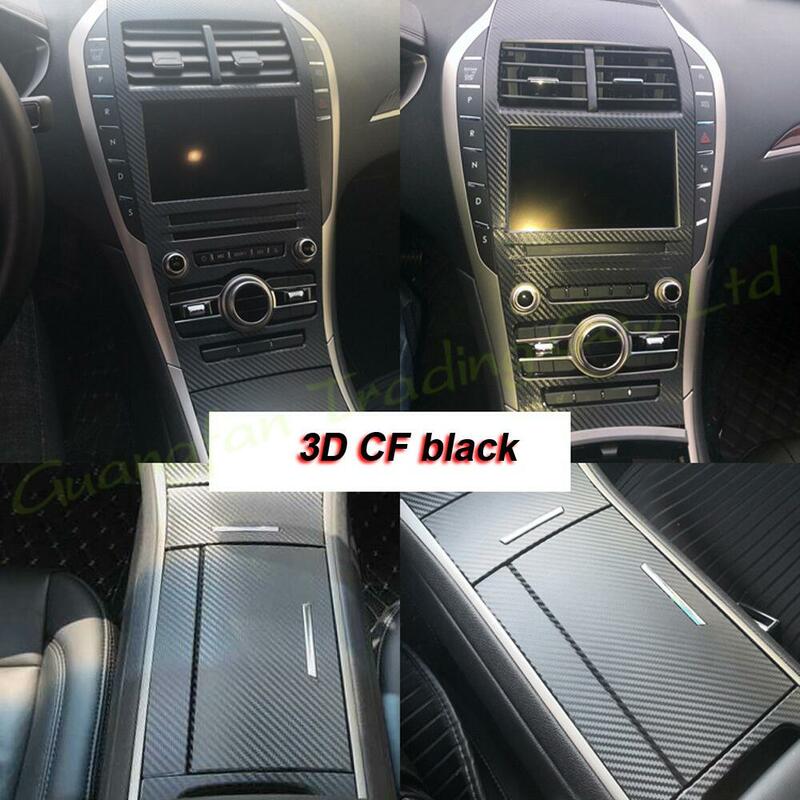 Autocollants 3D/5D en Fiber de carbone pour décoration intérieure de voiture, couleur pour Console, pièces détachées, accessoires pour Lincoln MKZ 2017 – 2019