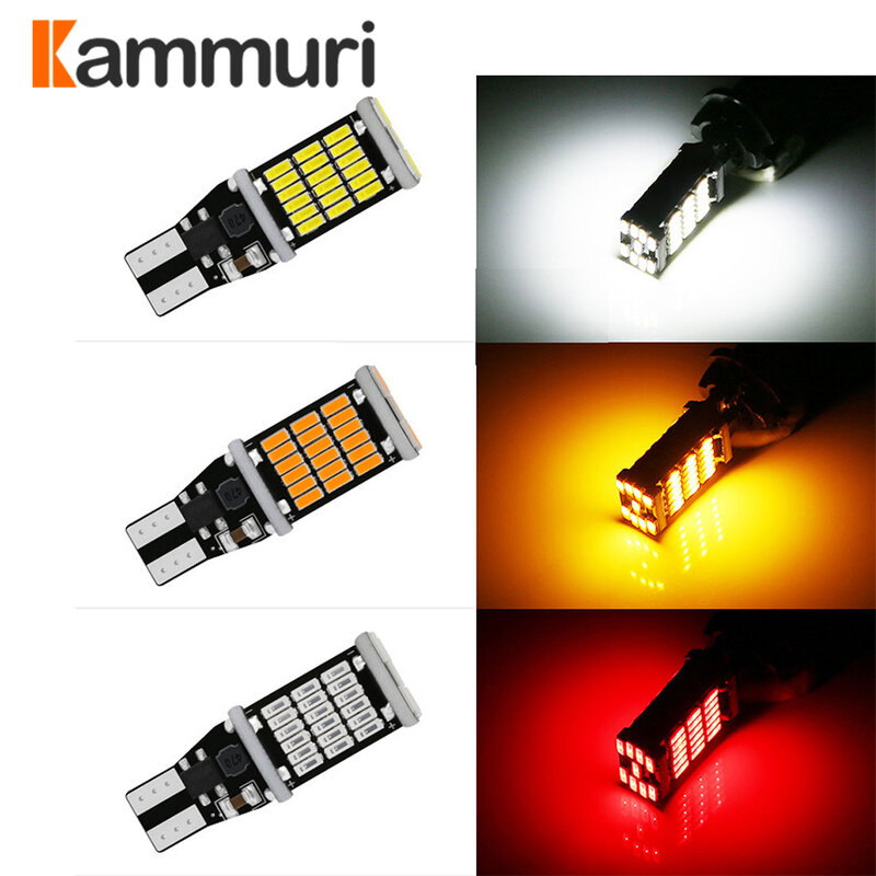 KAMMURI 2 قطعة T15 سيارة LED لمبة W16W LED Canbus لا خطأ 921 912 904 لسيارات BMW Volkswagen مصابيح داخلية عكس ضوء 6000K