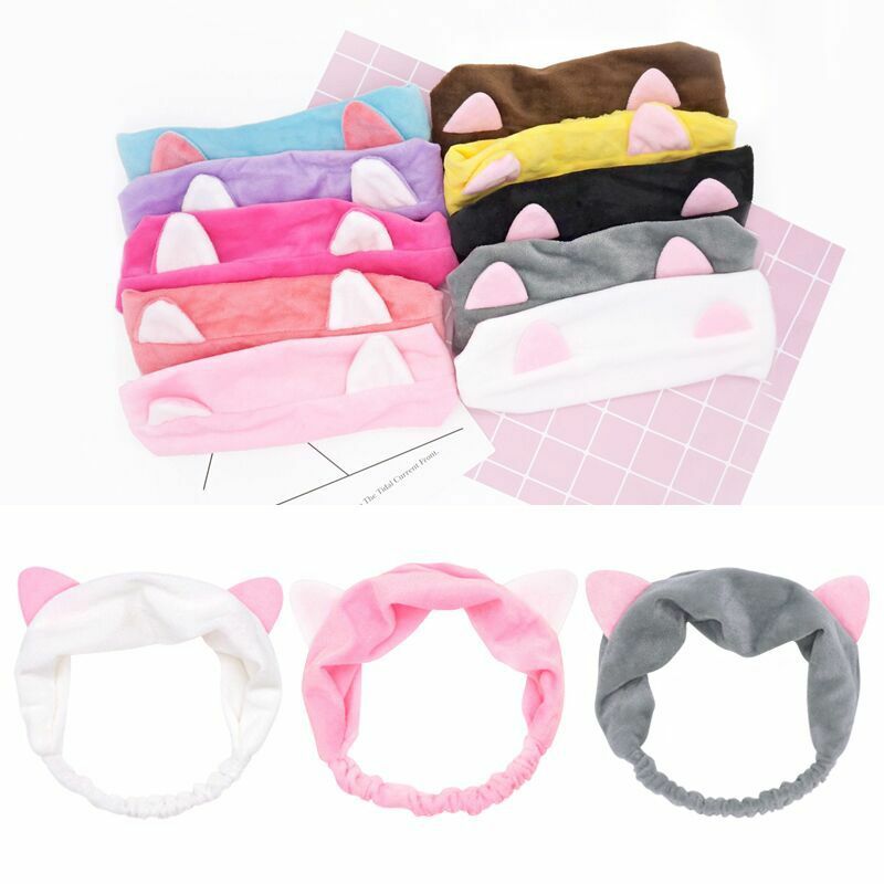 2019 New Cute cat ears Wash Face  Hairbands For Women Girls Turban Cute  Headbands Headwear Hair Bands Turban Hair Accessories