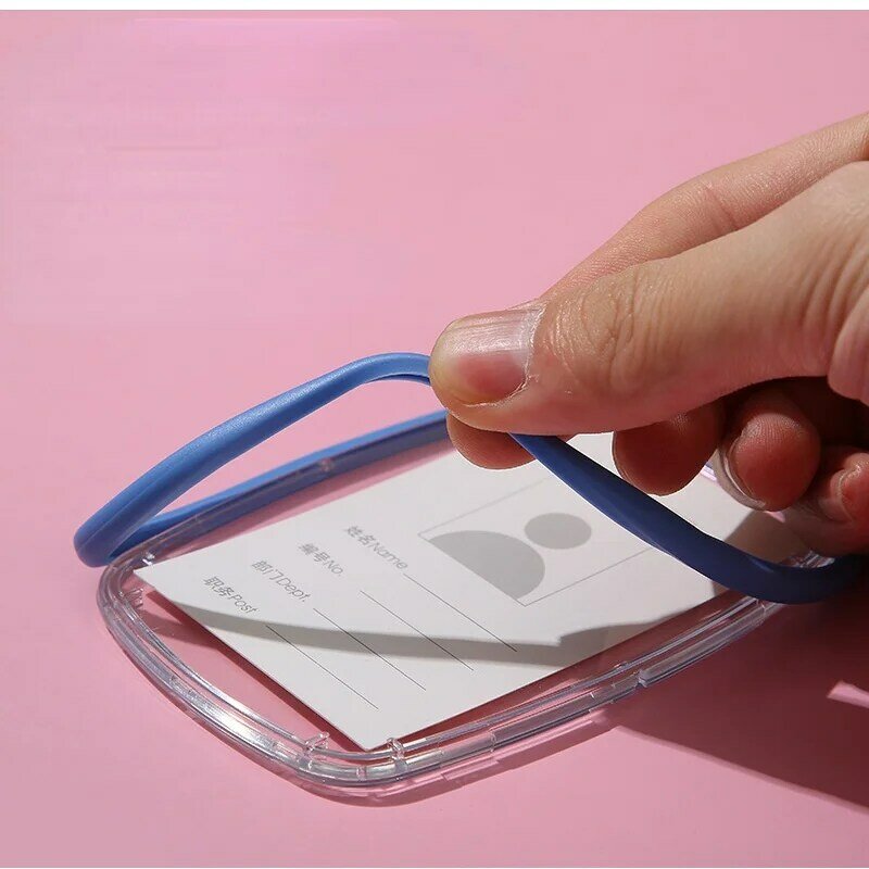 Portatarjetas de identificación de plástico transparente, bolsa de identificación transparente para oficina, etiquetas de nombres y insignia