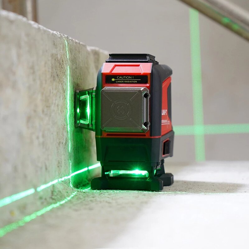 Nível do laser Linha Verde 12 3D Nivelamento automático de Auto-Controle Remoto Лазерный уровень Interior Ao Ar Livre Ferramentas Auxiliares A-BF & UNI-T GL121LD
