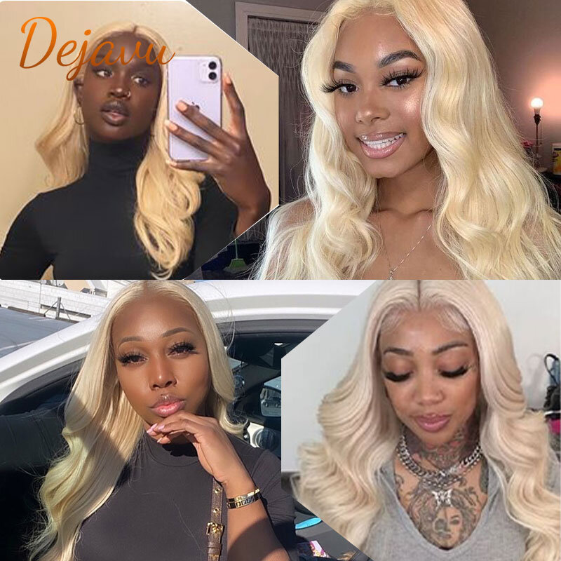 613 Blonde Body Wave 13x4 Front Brazilian Lace Frontal Human Hair Wigs Prepluck With Baby Hair Remy For Womens Wigs