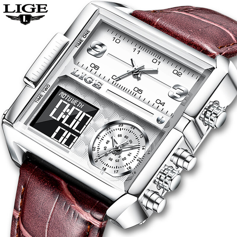 2023 LIGE orologio sportivo da uomo Top Luxury Brand orologio da polso impermeabile da uomo orologi digitali militari analogici al quarzo Relogio Masculino