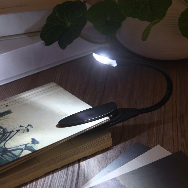 Mini luminária flexível iluminada para livros, lâmpada para leitura e recém-chegado, com led branco, luminária universal, 1 peça