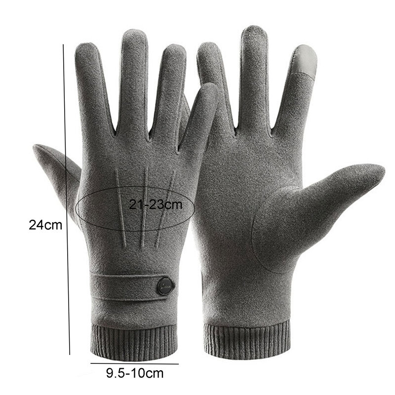 Winter Heren Warm Houden Touch Screen Handschoenen Plus Fluwelen Mode Eenvoudige Mitterns Koude Bescherming Thicken Man Outdoor Handschoenen