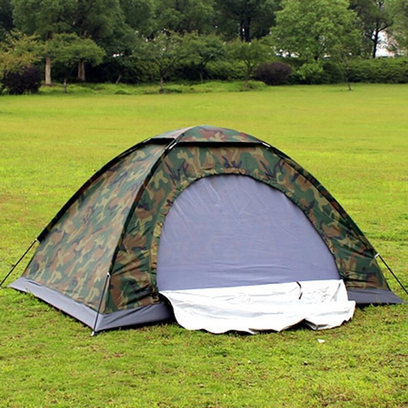 2021 przenośny trwały odkryty Camping podwójne osoby namiot wodoodporny odporny na zabrudzenia kamuflaż składany namiot do podróżowania piesze wycieczki