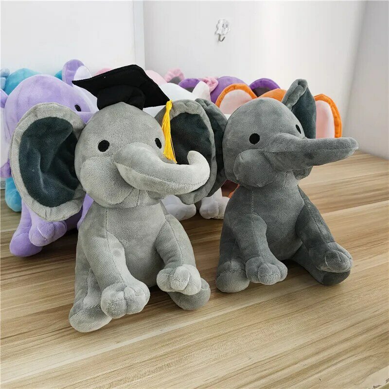 Peluche de elefante para bebé, muñeco de peluche, almohada rosa y gris, Animal súper suave de alta calidad, regalo de cumpleaños para niños