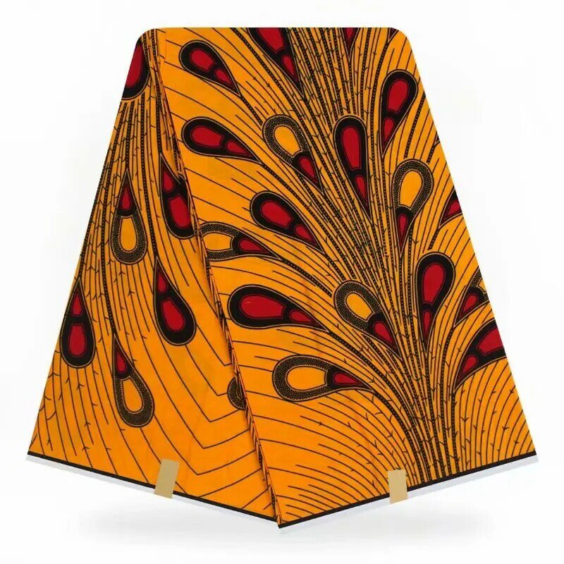 Tissu africain Ankara en coton imprimé à la cire, tissu africain de haute qualité 6 yards pour robe de soirée