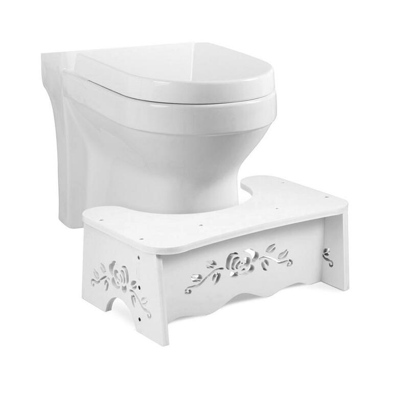 Branco agachamento tamborete de toalete do banheiro tamborete de toalete 7 polegada