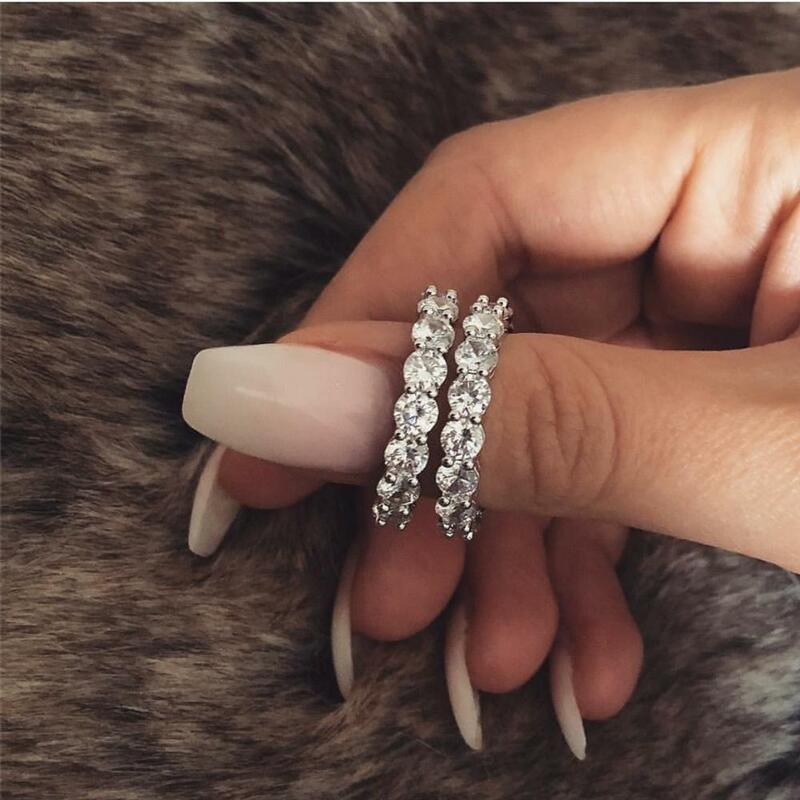 40 estilos anel de promessa real ouro branco preenchido aaaaa cz pedra statement festa casamento banda anéis para mulher noivado jóias