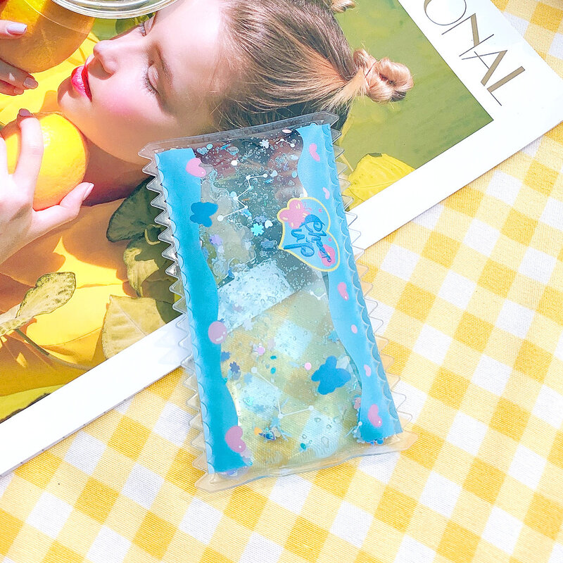 Summer Cartoon Reusable Ice Pack Cute Mini Transparent Ice Bag Portable Ice Cooling Bag For Students Gel Insulated Cooler Bags