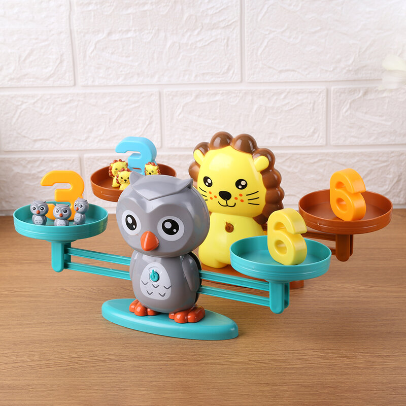 Montessori Mainan Matematika Keseimbangan Hewan Berat Belajar Aritmatika Monyet Hewan Skala Keseimbangan Permainan Angka Mainan Pembelajaran untuk Anak-anak
