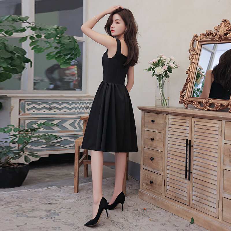 Jupe de soirée en Satin noir pour femmes, jupe légère de luxe, peut également être portée dans la vie quotidienne