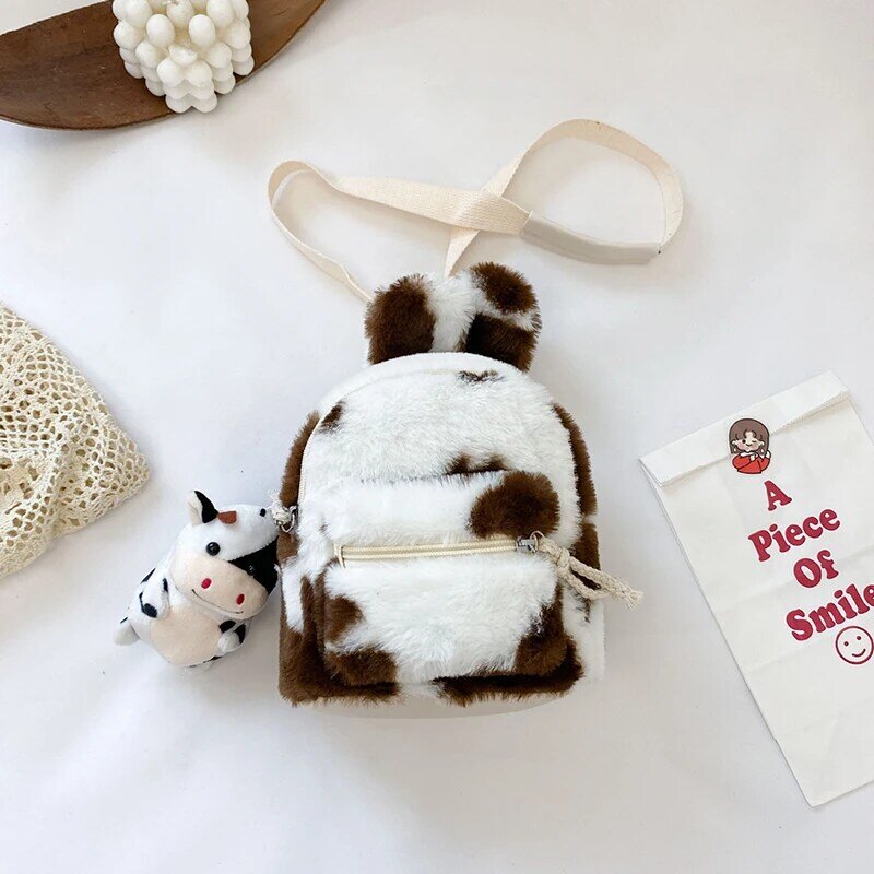 2021 plecak dla dzieci tornister lekki plecak mały jednolity kolor śliczne pluszowe prezenty zabawkowy królik niedźwiedź tornister dla dzieci