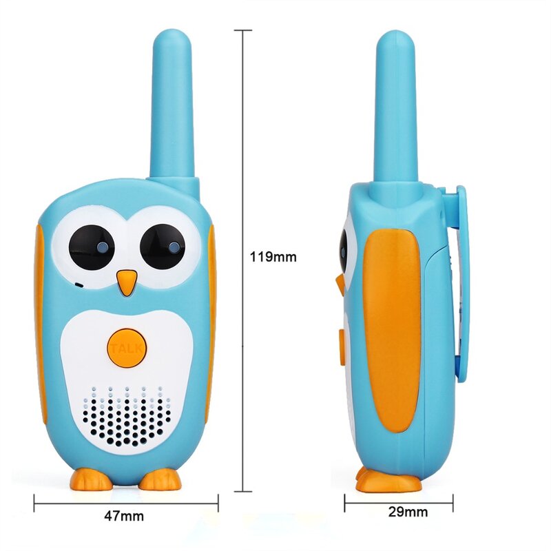 Retevis-walkie-talkie RT30 para niños, con diseño de búho, radio de 0,5 W, Walky Talky, los mejores regalos, juguetes para niños y niñas, 2 uds.