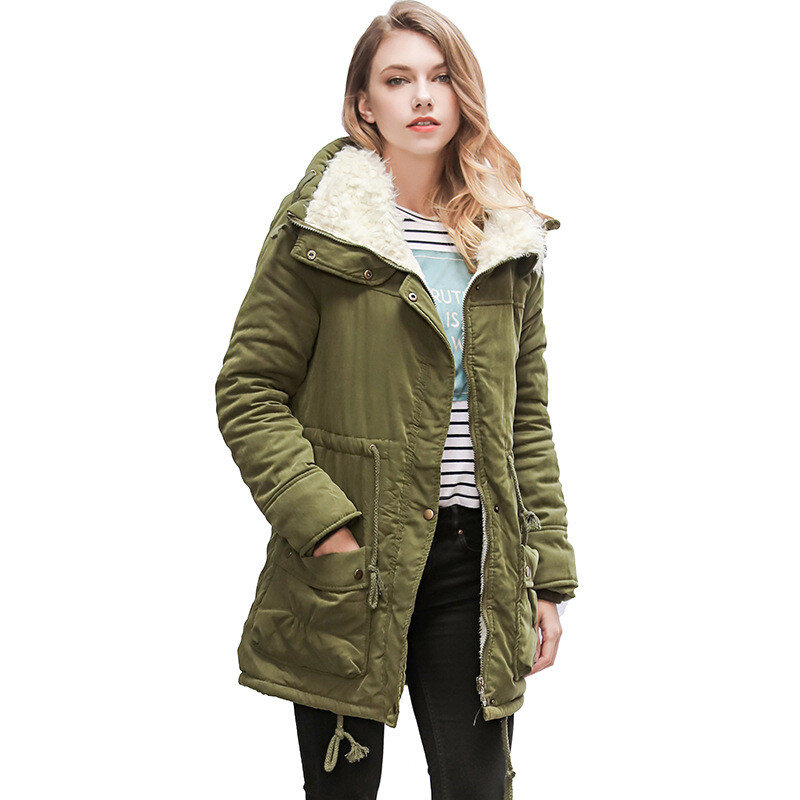 Parka longue veste d'hiver pour femme, manteau en fourrure épais en coton chaud pour femme, grande taille, vêtements Parkas d'extérieur automne 2019