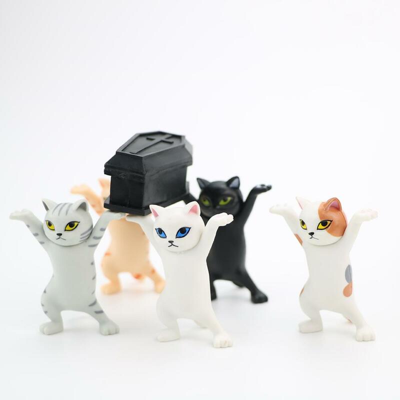 Portalápices de gato para decoración del hogar, estatua de Animal hecha a mano, juguete para regalo