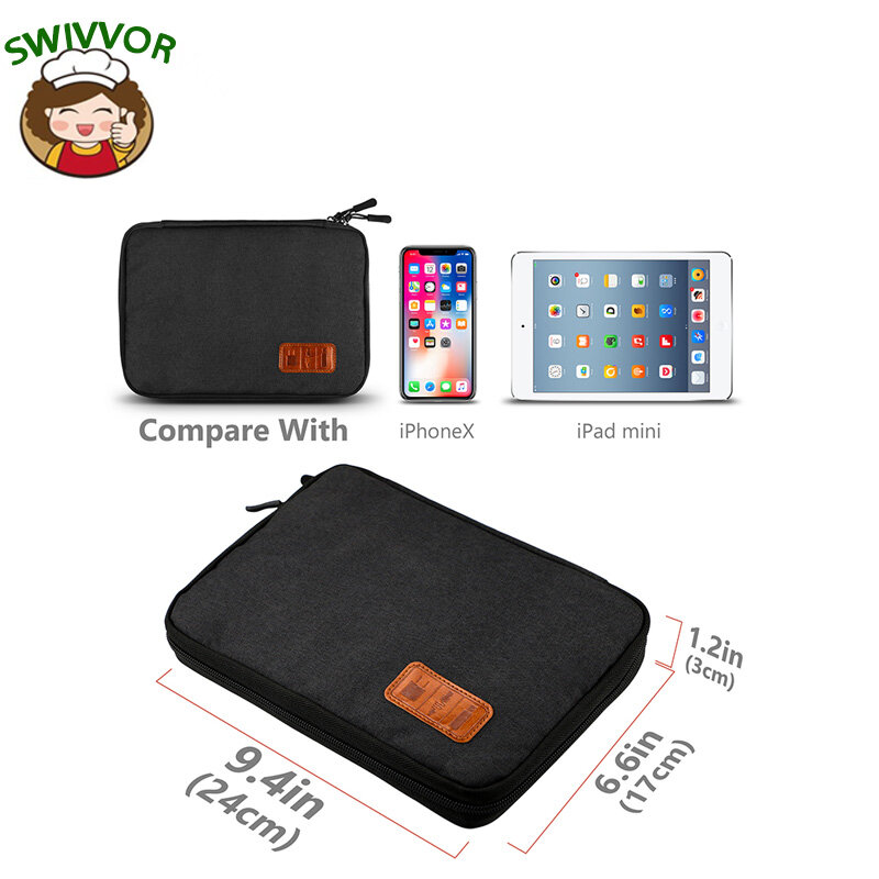 Cables Electronic Bag Organizer Portable Multifunctional Storage Pouch Organizer Bag for Cables USB Charger Waterproof Black