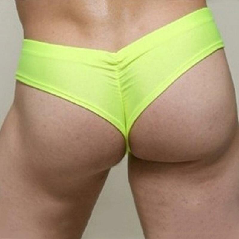 Man\'s Low Waist Leakage Hip U Convex Design Underwear Men Briefs Sexy Thongs