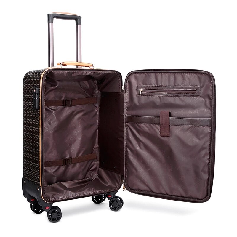 Маленький чемодан XQ для багажа, корейский женский ретро-чемодан 16/20/24 дюймов с резиновыми бесшумными универсальными колесами
