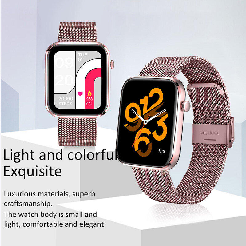 LIGE nowy inteligentny zegarek kobiety 1.69 Cal w pełni dotykowy Fitness śledzenie aktywności w czasie rzeczywistym ciśnienie krwi sport Ladies Smart Watch Men