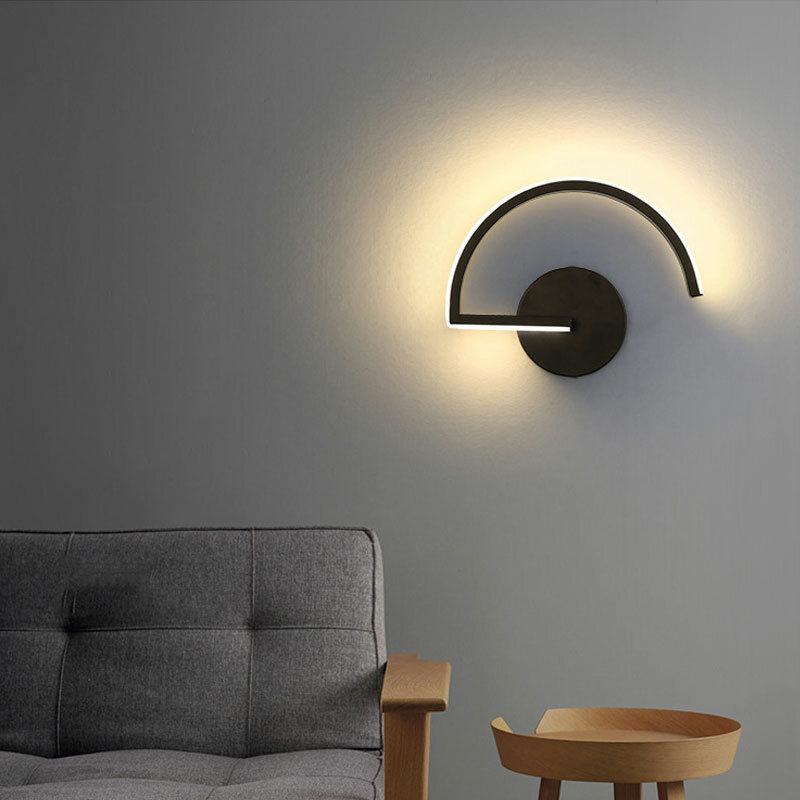 Lámpara de pared moderna para pasillo, luz Led blanca y negra para decoración de sala de estar, mesita de noche, accesorios de iluminación para Baño
