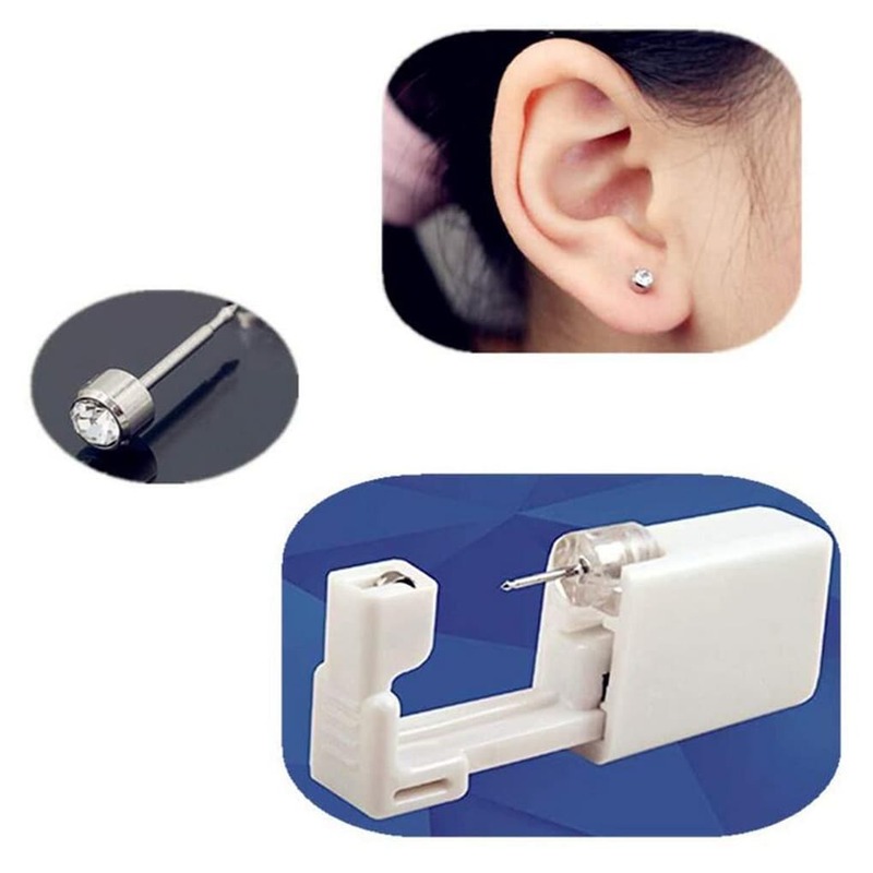 6Pcs Disposable Sterile หูเจาะหู Studs เจาะเครื่องมือเจาะเครื่องมือชุดสำหรับชายหญิงชายผู้หญิง Unisex