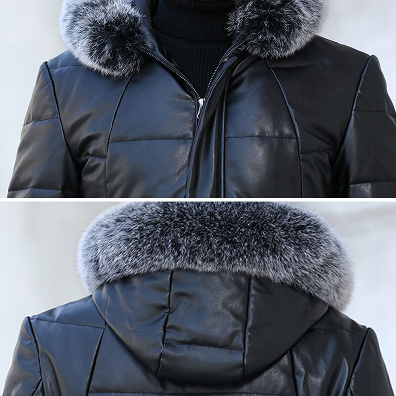 winter jacket man 90% white duck down jacket  long fox fur collar fitness puffer jacket for men zipper warm outerwear 5xl 19431